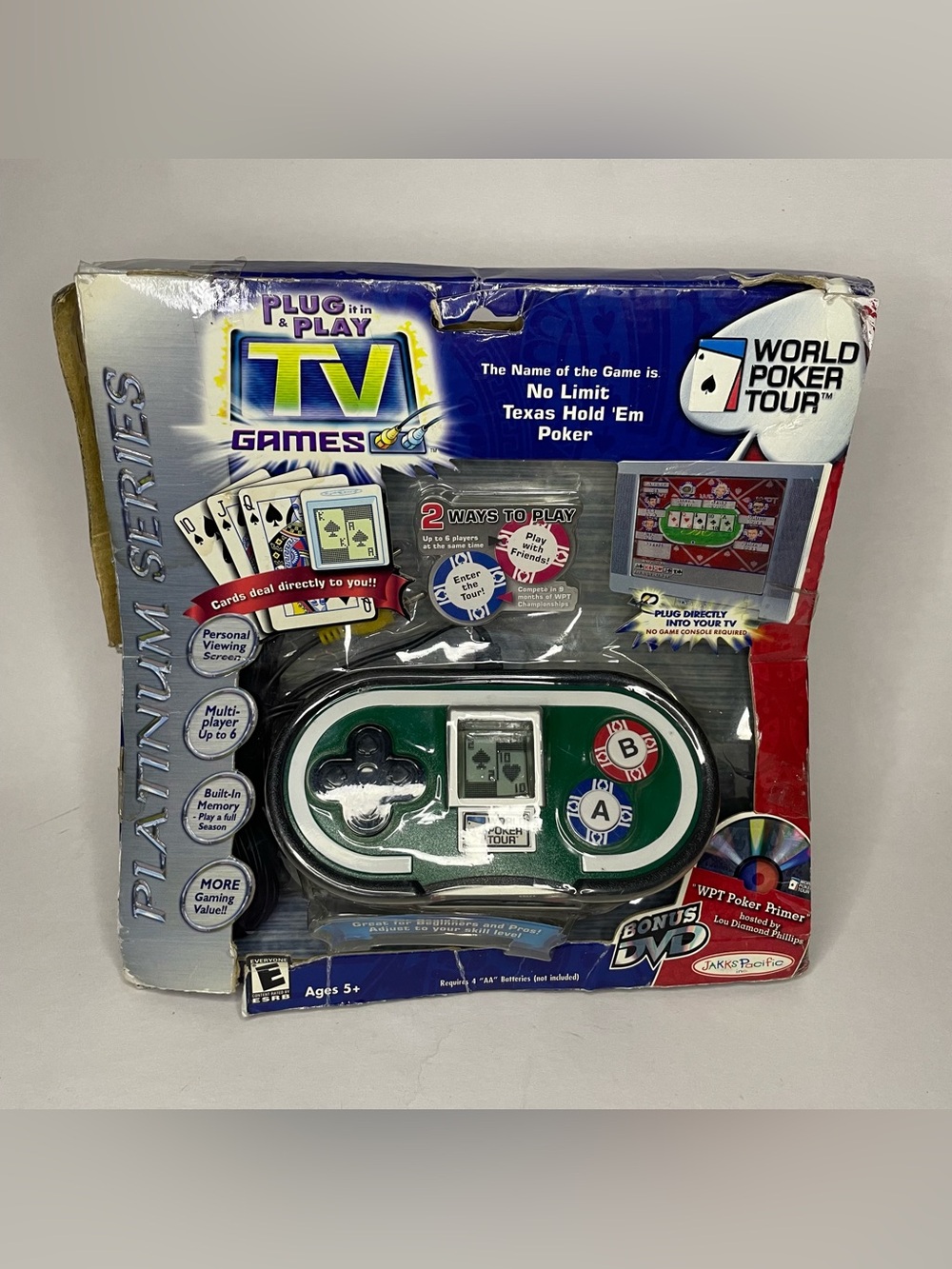 VTG World Poker Tour Plug And Play TV Video Game System Jakks Pacific 2004